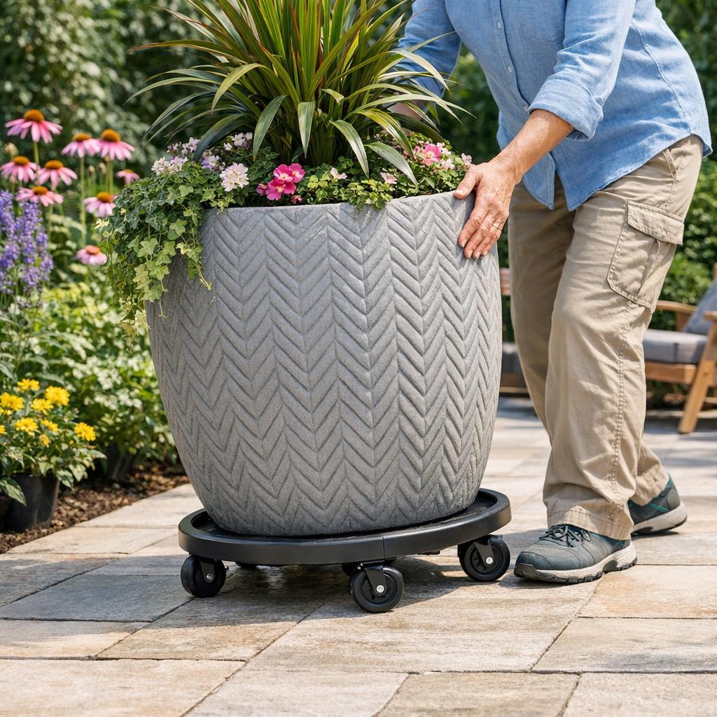 So verschieben Sie große Pflanzkübel mühelos und sparen Zeit im Garten